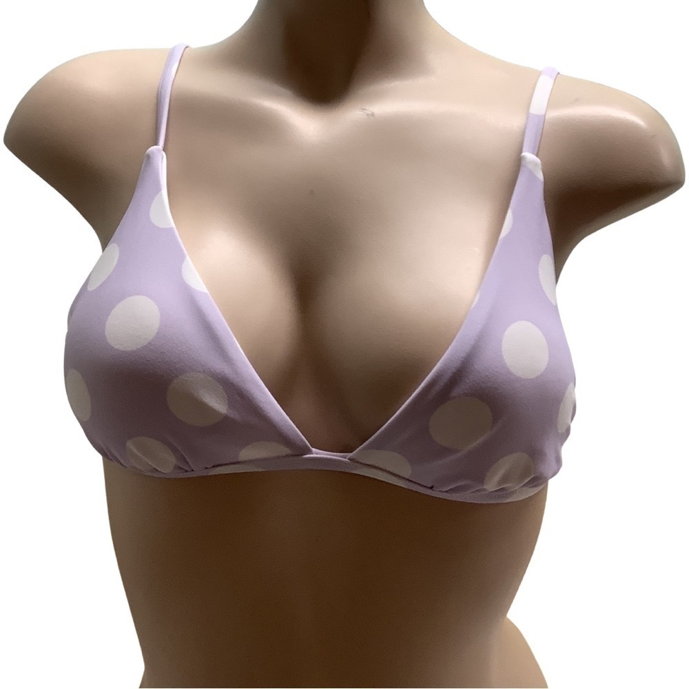Sugar Coast Size Small Polka Dot Lilac Triangle Bikini Top. Preloved